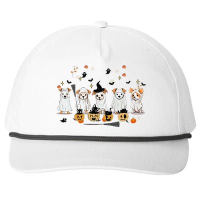 Ghost Dog Halloween Boo Ghost Lover Dog Owner Mom Dad Snapback Five-Panel Rope Hat