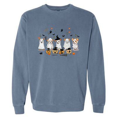 Ghost Dog Halloween Boo Ghost Lover Dog Owner Mom Dad Garment-Dyed Sweatshirt