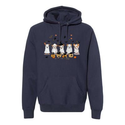 Ghost Dog Halloween Boo Ghost Lover Dog Owner Mom Dad Premium Hoodie