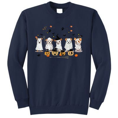 Ghost Dog Halloween Boo Ghost Lover Dog Owner Mom Dad Tall Sweatshirt