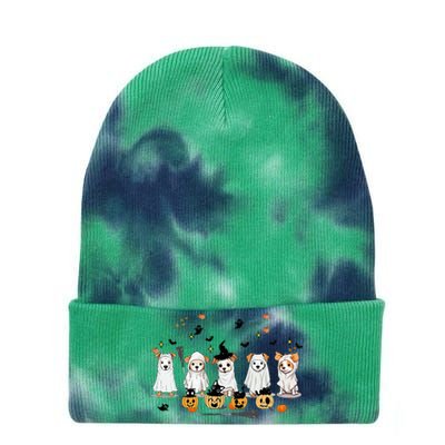 Ghost Dog Halloween Boo Ghost Lover Dog Owner Mom Dad Tie Dye 12in Knit Beanie