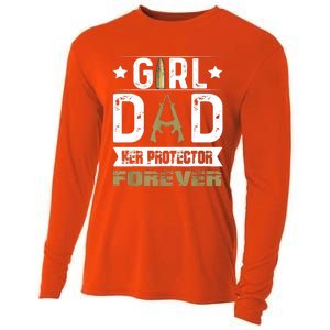 Girl Dad Her Protector Forever Father Day Cooling Performance Long Sleeve Crew