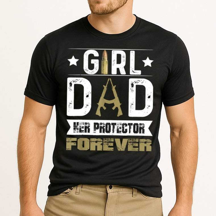 Girl Dad Her Protector Forever Father Day Cooling Performance Crew T-Shirt