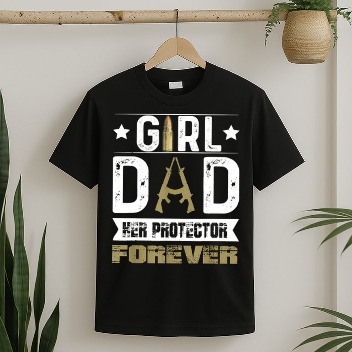 Girl Dad Her Protector Forever Father Day T-Shirt
