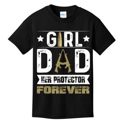Girl Dad Her Protector Forever Father Day Kids T-Shirt