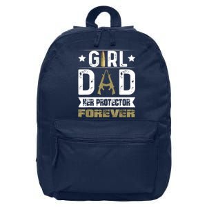 Girl Dad Her Protector Forever Father Day 16 in Basic Backpack