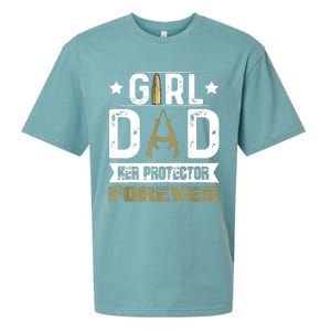 Girl Dad Her Protector Forever Father Day Sueded Cloud Jersey T-Shirt