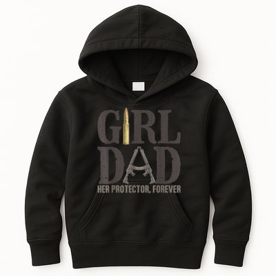 Girl Dad Her Protector Forever Funny Father of Girls Kids Hoodie