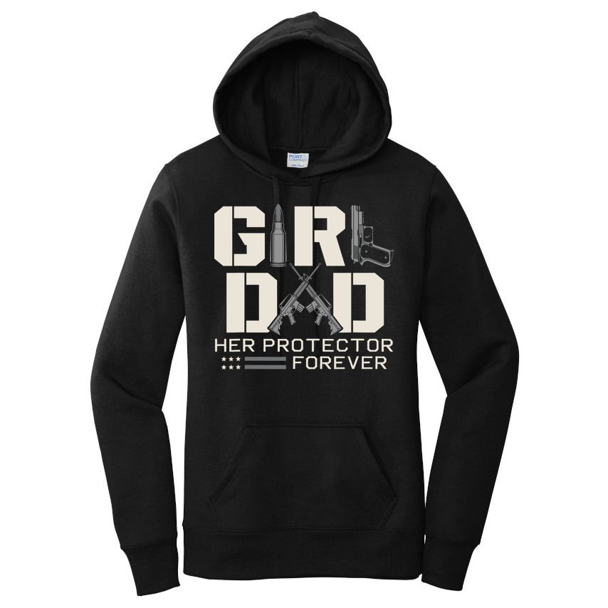 Girl Dad Her Protector Forever Funny Father Of Girl Gifts Women's Pullover Hoodie