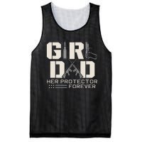 Girl Dad Her Protector Forever Funny Father Of Girl Gifts Mesh Reversible Basketball Jersey Tank