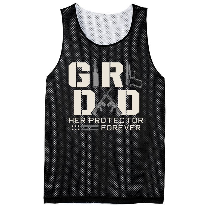 Girl Dad Her Protector Forever Funny Father Of Girl Gifts Mesh Reversible Basketball Jersey Tank