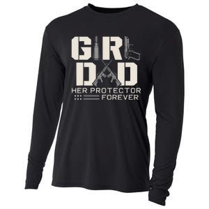 Girl Dad Her Protector Forever Funny Father Of Girl Gifts Cooling Performance Long Sleeve Crew