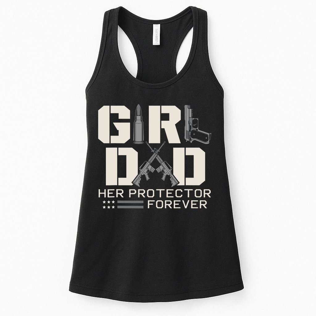 Girl Dad Her Protector Forever Funny Father Of Girl Gifts Womens Tank Top