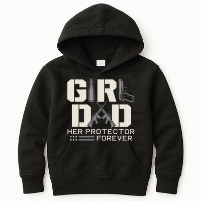 Girl Dad Her Protector Forever Funny Father Of Girl Gifts Kids Hoodie