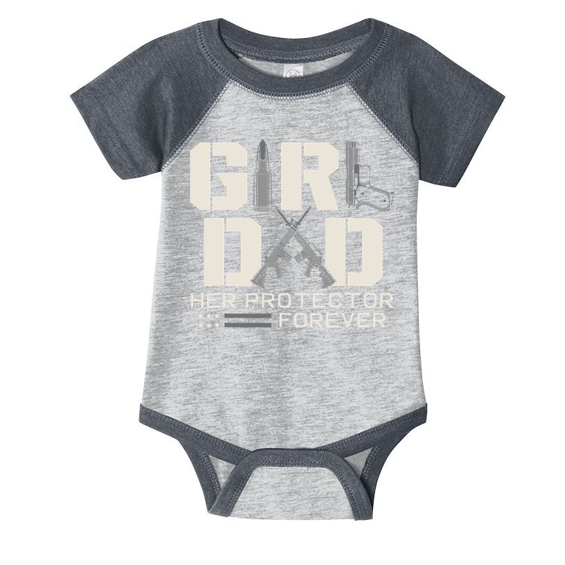 Girl Dad Her Protector Forever Funny Father Of Girl Gifts Infant Baby Jersey Bodysuit