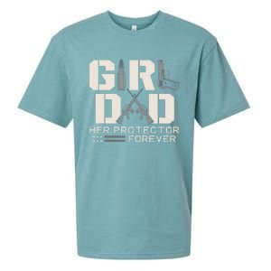 Girl Dad Her Protector Forever Funny Father Of Girl Gifts Sueded Cloud Jersey T-Shirt