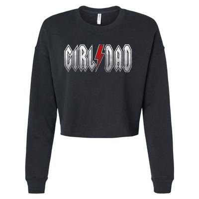 Girl Dad Her Protector Forever Funny Father Of Girl Cropped Pullover Crew