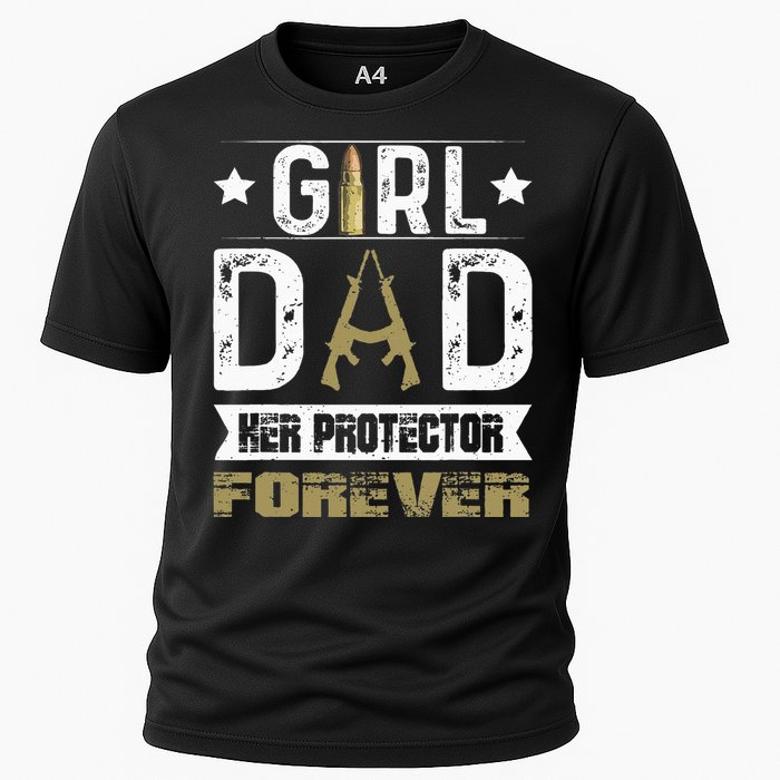 Girl Dad Her Protector Forever Father Day Cooling Performance Crew T-Shirt