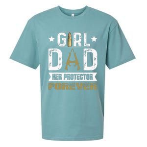 Girl Dad Her Protector Forever Father Day Sueded Cloud Jersey T-Shirt