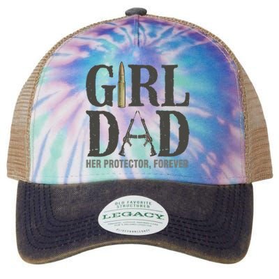 Girl Dad Her Protector Forever Proud Fathers Day Gift Legacy Tie Dye Trucker Hat