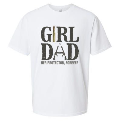 Girl Dad Her Protector Forever Proud Fathers Day Gift Sueded Cloud Jersey T-Shirt