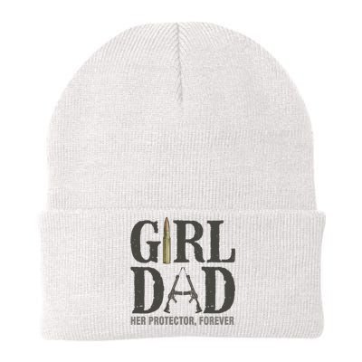 Girl Dad Her Protector Forever Proud Fathers Day Gift Knit Cap Winter Beanie