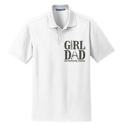 Girl Dad Her Protector Forever Proud Fathers Day Gift Dry Zone Grid Polo