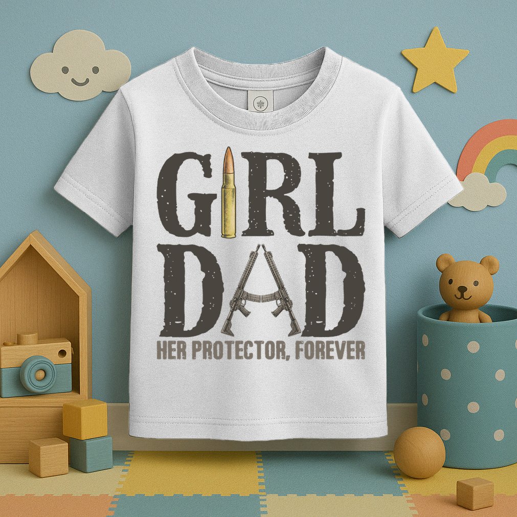 Girl Dad Her Protector Forever Father Of Girl Daughter Toddler T-Shirt