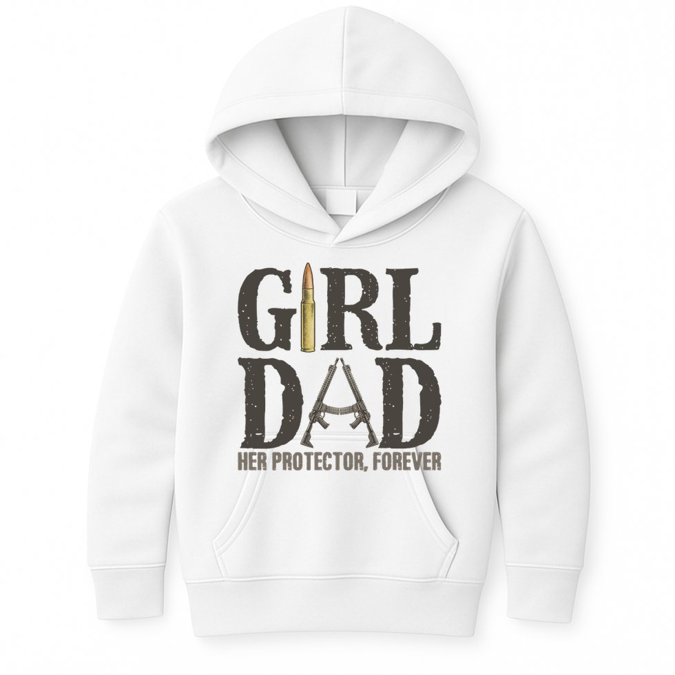 Girl Dad Her Protector Forever Father Of Girl Daughter Kids Hoodie