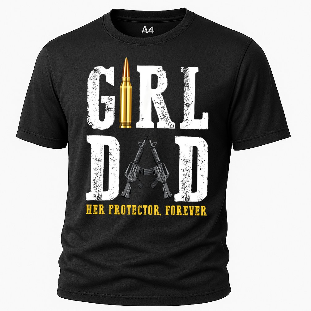 Girl Dad Her Protector Forever Funny Father Of Girl Cooling Performance Crew T-Shirt