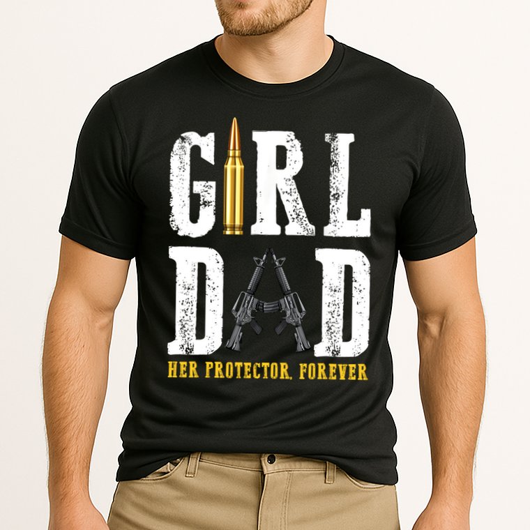 Girl Dad Her Protector Forever Funny Father Of Girl Cooling Performance Crew T-Shirt