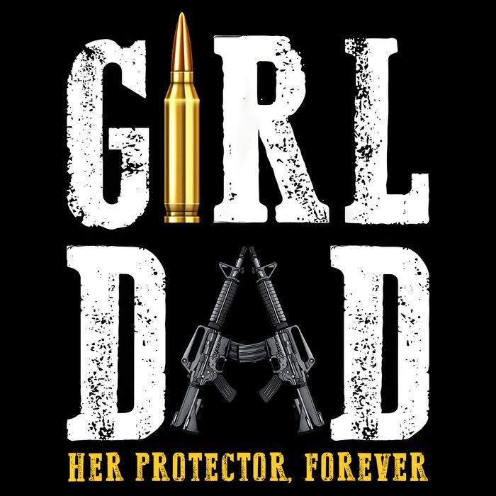 Girl Dad Her Protector Forever Funny Father Of Girl Flatbill Hat