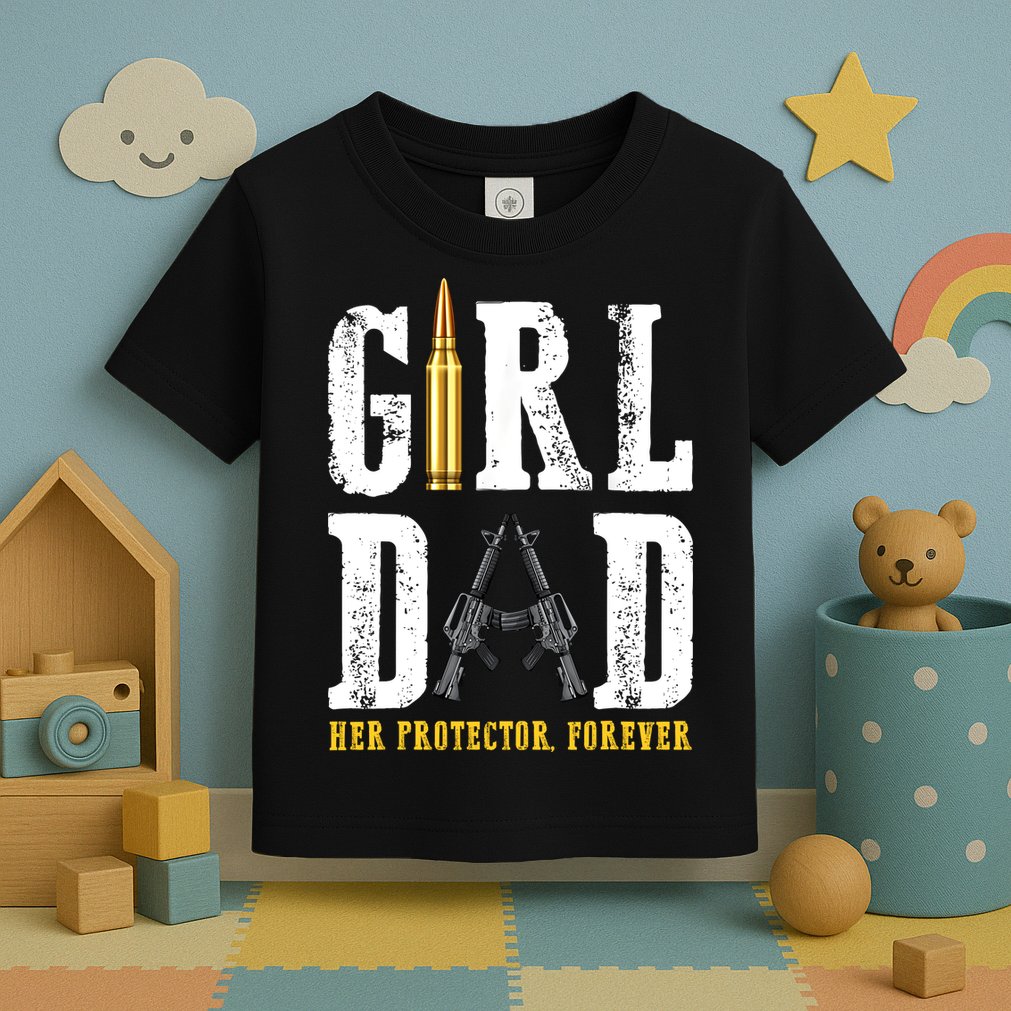 Girl Dad Her Protector Forever Funny Father Of Girl Toddler T-Shirt