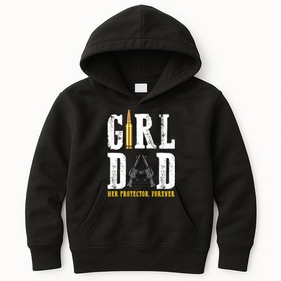 Girl Dad Her Protector Forever Funny Father Of Girl Kids Hoodie