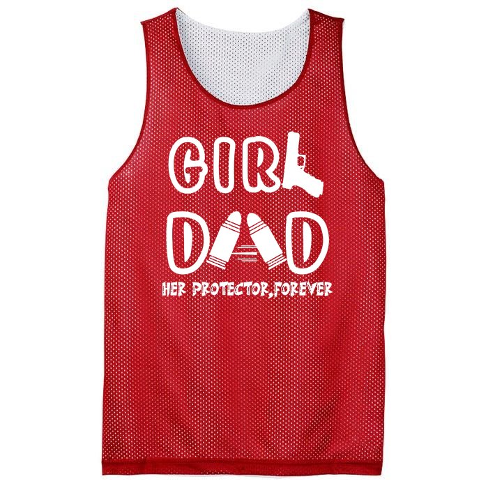 Girl Dad Her Protector Forever Proud Fathers Day Gift Mesh Reversible Basketball Jersey Tank