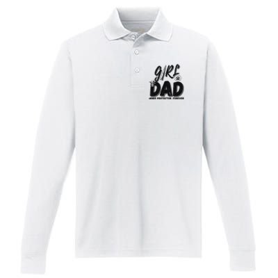 Girl Dad Her Protector Forever Proud Fathers Day Gift Performance Long Sleeve Polo