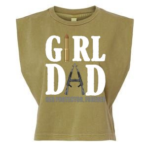 Girl Dad Her Protector Forever Gun Garment-Dyed Women's Muscle Tee