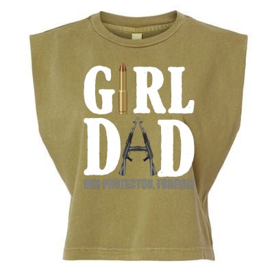 Girl Dad Her Protector Forever Gun Garment-Dyed Women's Muscle Tee