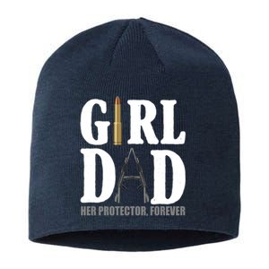 Girl Dad Her Protector Forever Gun Sustainable Beanie