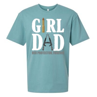 Girl Dad Her Protector Forever Gun Sueded Cloud Jersey T-Shirt