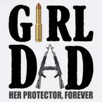 Girl Dad Her Protector Forever Gun Hoodie