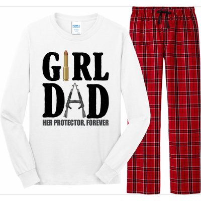 Girl Dad Her Protector Forever Gun Long Sleeve Pajama Set