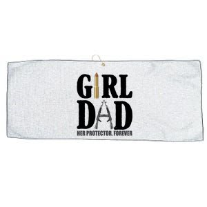 Girl Dad Her Protector Forever Gun Large Microfiber Waffle Golf Towel