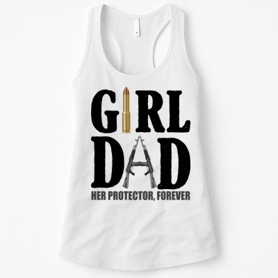 Girl Dad Her Protector Forever Gun Womens Tank Top