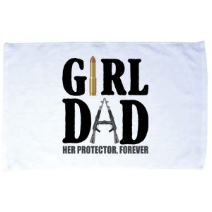 Girl Dad Her Protector Forever Gun Microfiber Hand Towel