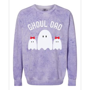 Ghoul Dad Halloween Daddy Ghost Father Of Two Ghost Colorblast Crewneck Sweatshirt