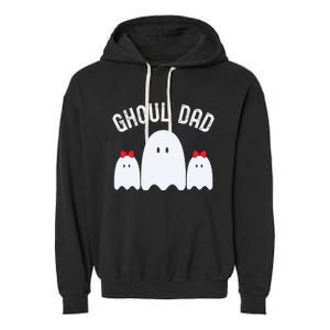 Ghoul Dad Halloween Daddy Ghost Father Of Two Ghost Garment-Dyed Fleece Hoodie