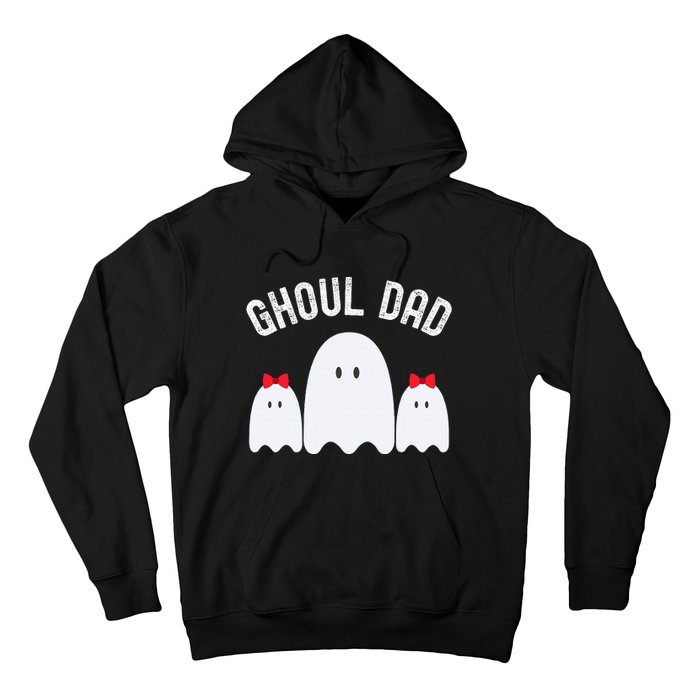 Ghoul Dad Halloween Daddy Ghost Father Of Two Ghost Hoodie