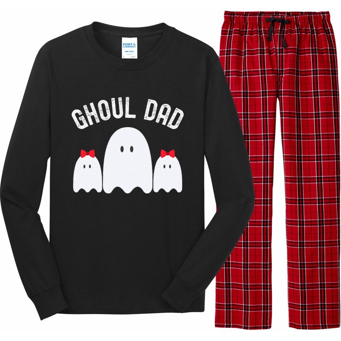 Ghoul Dad Halloween Daddy Ghost Father Of Two Ghost Long Sleeve Pajama Set