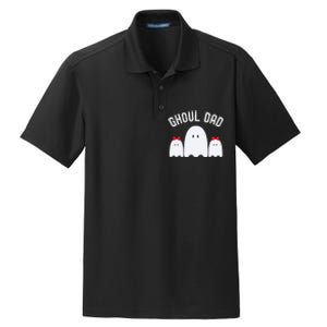 Ghoul Dad Halloween Daddy Ghost Father Of Two Ghost Dry Zone Grid Polo